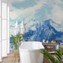 Acrylic Blue Mountain Landscape Wallpaper Mural