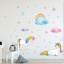Cute Unicorn with Rainbow Wall Decal Sticker