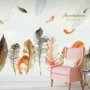 Papier peint panoramique vintage en plumes