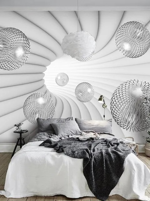3D Look Abstract Spiral Wallpaper Mural