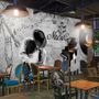 Dark Music Notes with Piano Wallpaper Mural