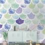 Colorful Mermaid Pattern Wallpaper Mural