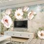 Retro Oil Painting White Flowers Wallpaper Mural
