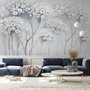 Watercolor Painting White Flowers Wallpaper Mural