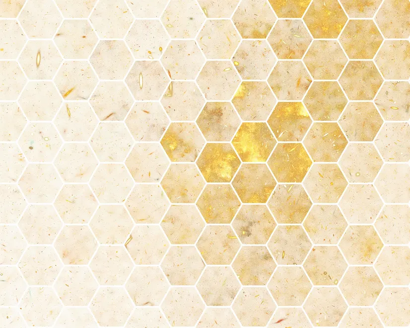 Geometric Yellow Honeycomb Wallpaper Mural