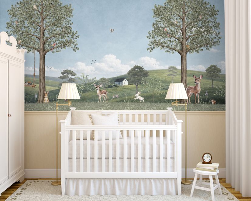 Kids Forest Animals Landscape Wallpaper Mural