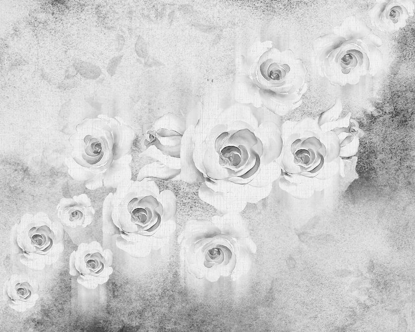 Watercolor Rose Bouquet Wallpaper Mural