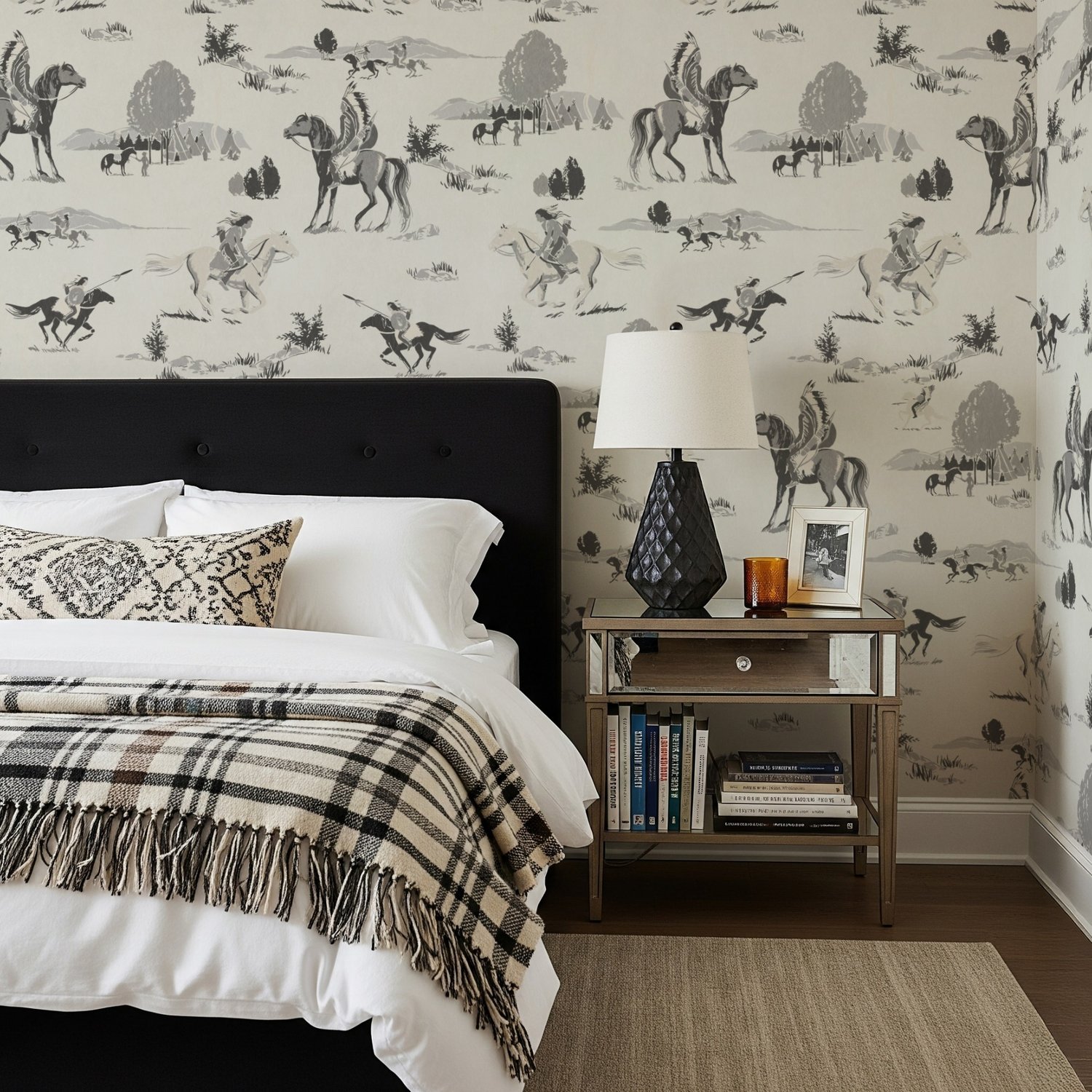 Retro Western Cowboys Wallpaper Mural - Peel and Stick