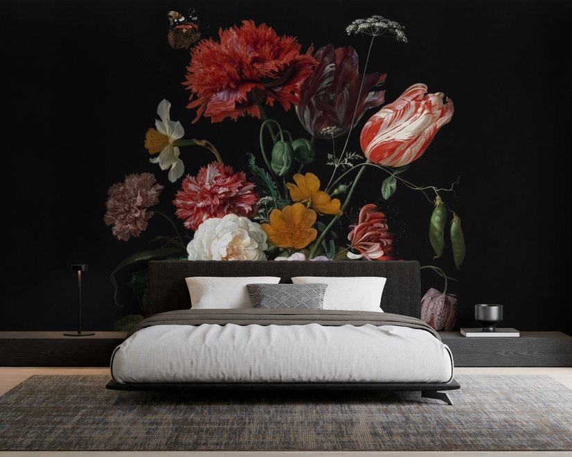 Dutch Florals Still Life Flowers in Vase Wallpaper Mural