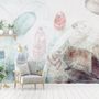 Soft Feathers with Abstract Lines Wallpaper Mural