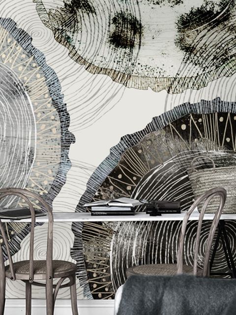 Watercolor Abstract Round Art Wallpaper Mural