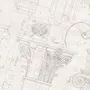 Antique Architectural Greek Column Drawing Art Wallpaper Mural