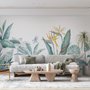 Papier peint feuille banane tropicale oiseau