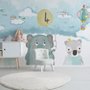 Papier peint Animaux mignons de dessins animés avec un ballon