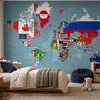 Papier peint drapeaux pays carte monde