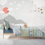Kids White Gray Mountain Landscape Wallpaper Mural