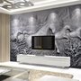 3D Embossed Look Cement Angel Horses Wallpaper Mural