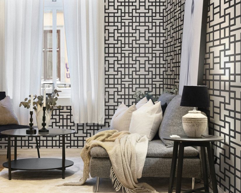 Modern Geometric Maze Wallpaper - STYLE 2