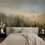 Foggy Pine Forest Landscape Wallpaper Mural