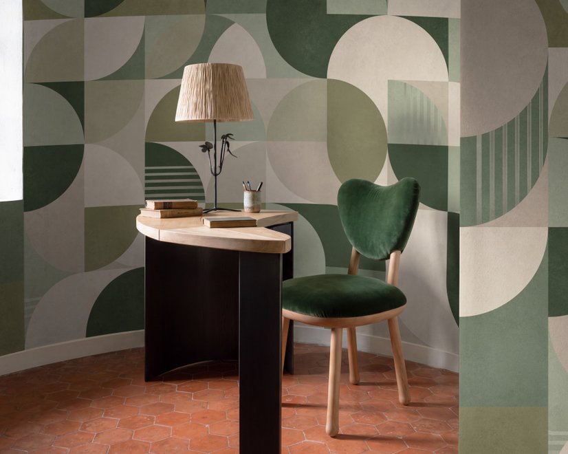 Retro Abstract Geometric Shapes Wallpaper Mural
