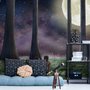Papier peint panoramique rêves au clair de lune avec enfants envoûtant 3D
