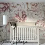 Nursery Pastel Peony Watercolor Floral For Girls Wallpaper Mural