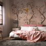 Papier peint panoramique aquarelle Chinoiserie arbres fruitiers
