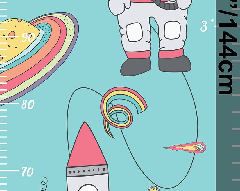 Kids Space Growth Chart Wall Sticker Decal