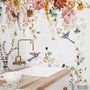 Watercolor Soft Floral with Birds Wallpaper Mural