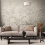Monochrome Tropical Botanical Wallpaper Mural