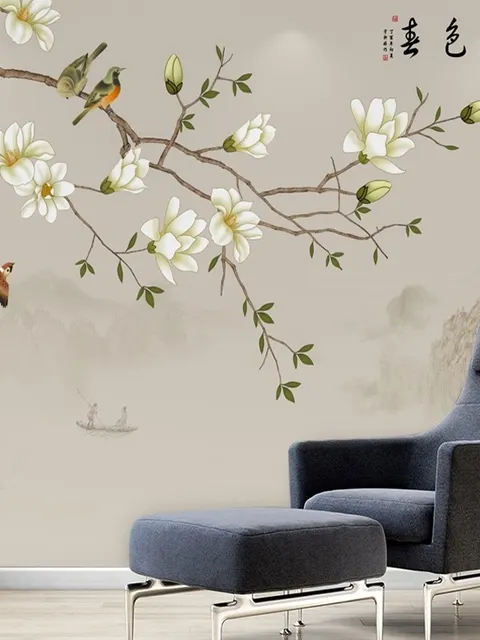 Vintage Plum Blossom Floral Wallpaper Mural