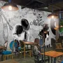 Dark Music Notes with Piano Wallpaper Mural