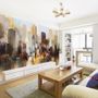 Watercolor Dark City Landscape Wallpaper Mural