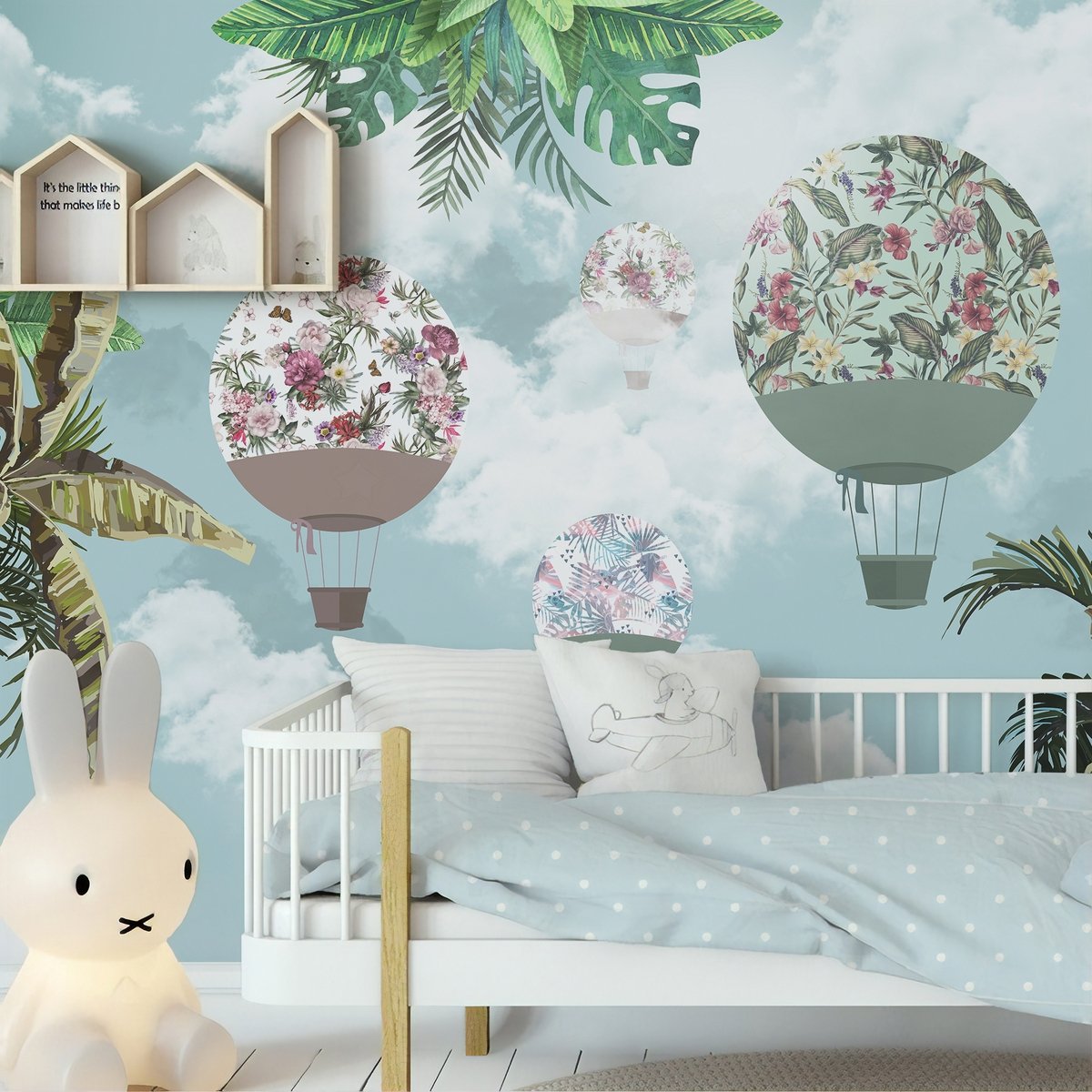 Hot Air Balloons in the Blue Sky Wallpaper Mural - Peel and Stick