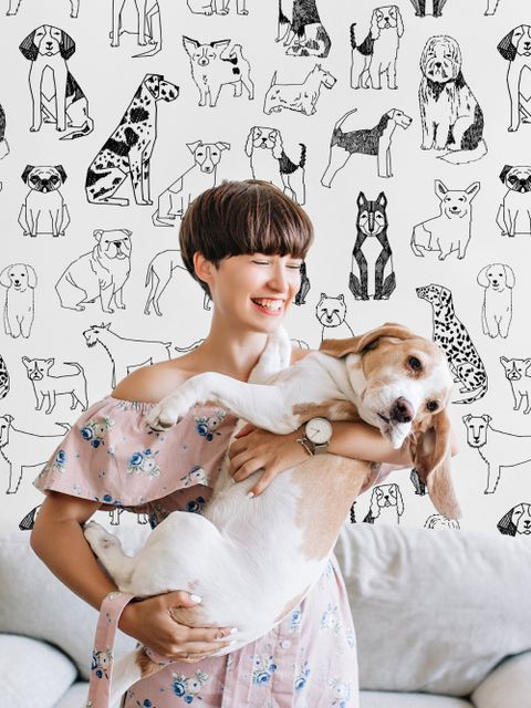 Papier peint dessin animé mignons chien pour enfants