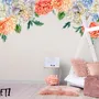 Orange Pfingstrose Blumen Wandtattoo