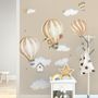 Kids Watercolor Brown Hot Air Balloon Wall Decal Sticker
