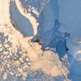 Papier Peint Panoramique Imprimé Marbre Bleu et Doré
