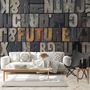 Future Typography Wallpaper Mural