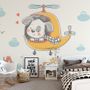 Cute Puppy in Helicopter Wallpaper Mural