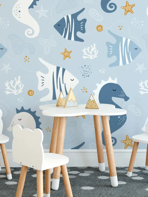 Papier peint poisson zèbre hippocampe