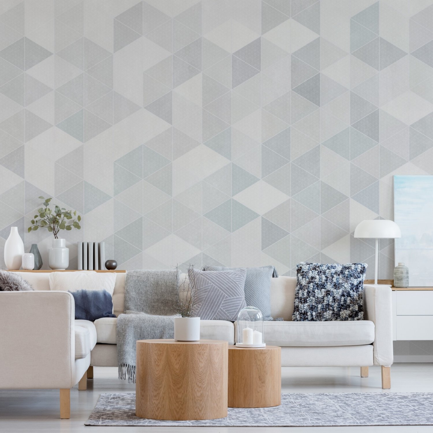 Scandinavian Style Pastel Geometric Design Wallpaper - STYLE 1 - Peel and Stick