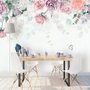 Papier peint fleurs de pivoine vintage