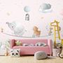 Cute Flying Animals with Funny Circus Wallpaper Mural