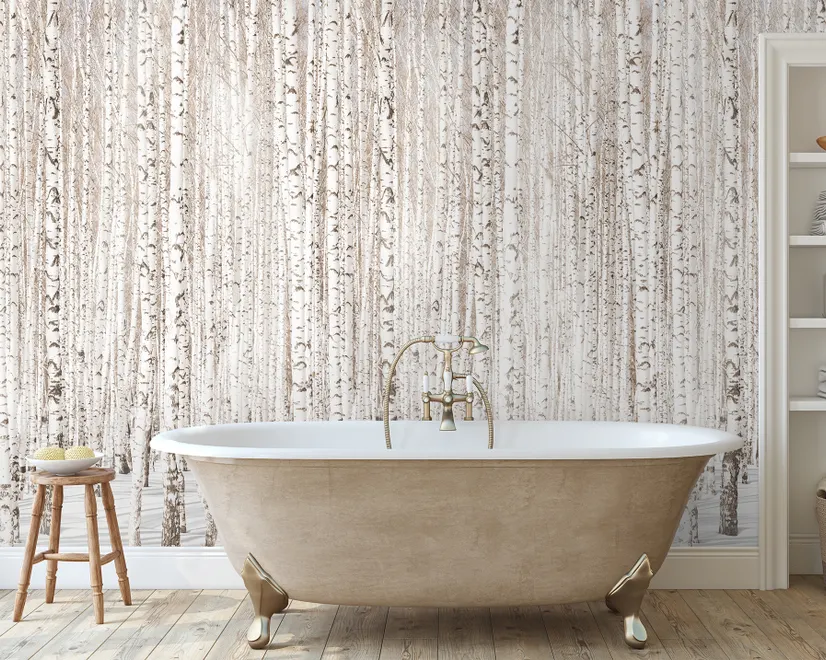 Birch Tree Forest in Winter Wallpaper Mural