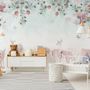 Papier peint cerfs dans le jardin floral