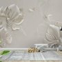 3D geprägter Look Magnolia Blumen Fototapete Kunst