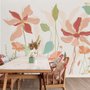 Gold Look Floral Garden Drawing Art Wallpaper Mural