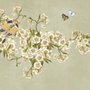 Cream Begonia Blossom Floral Art Wallpaper Mural
