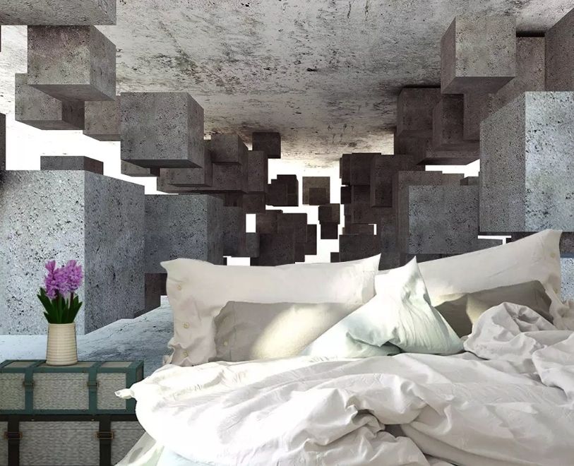 3D Look Abstract Geometric Corridor Wallpaper Mural